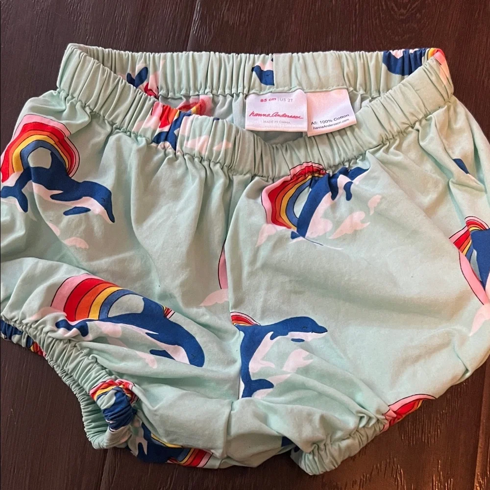 Hanna Andersson Dolphin Print Bloomers - Light Green